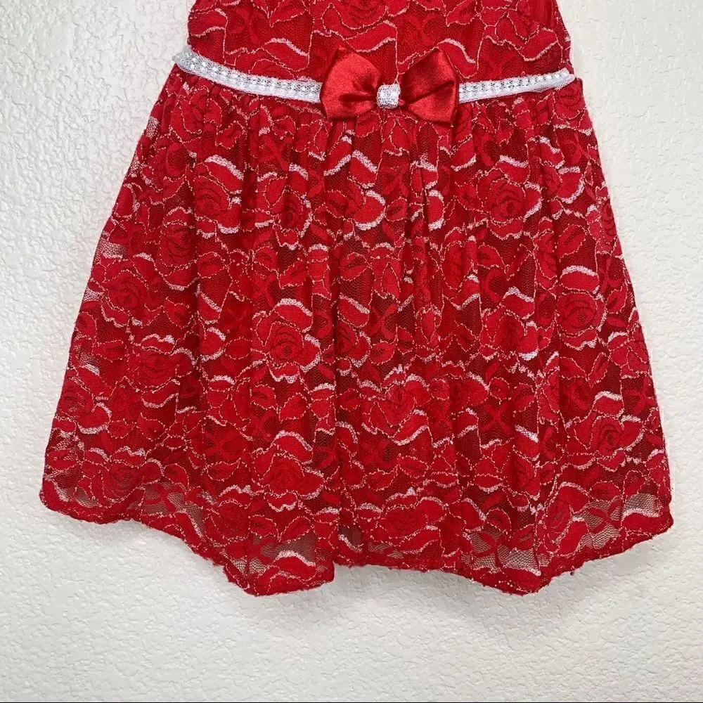 Nanette Baby 6-9 Months Red Baby Girl Dress